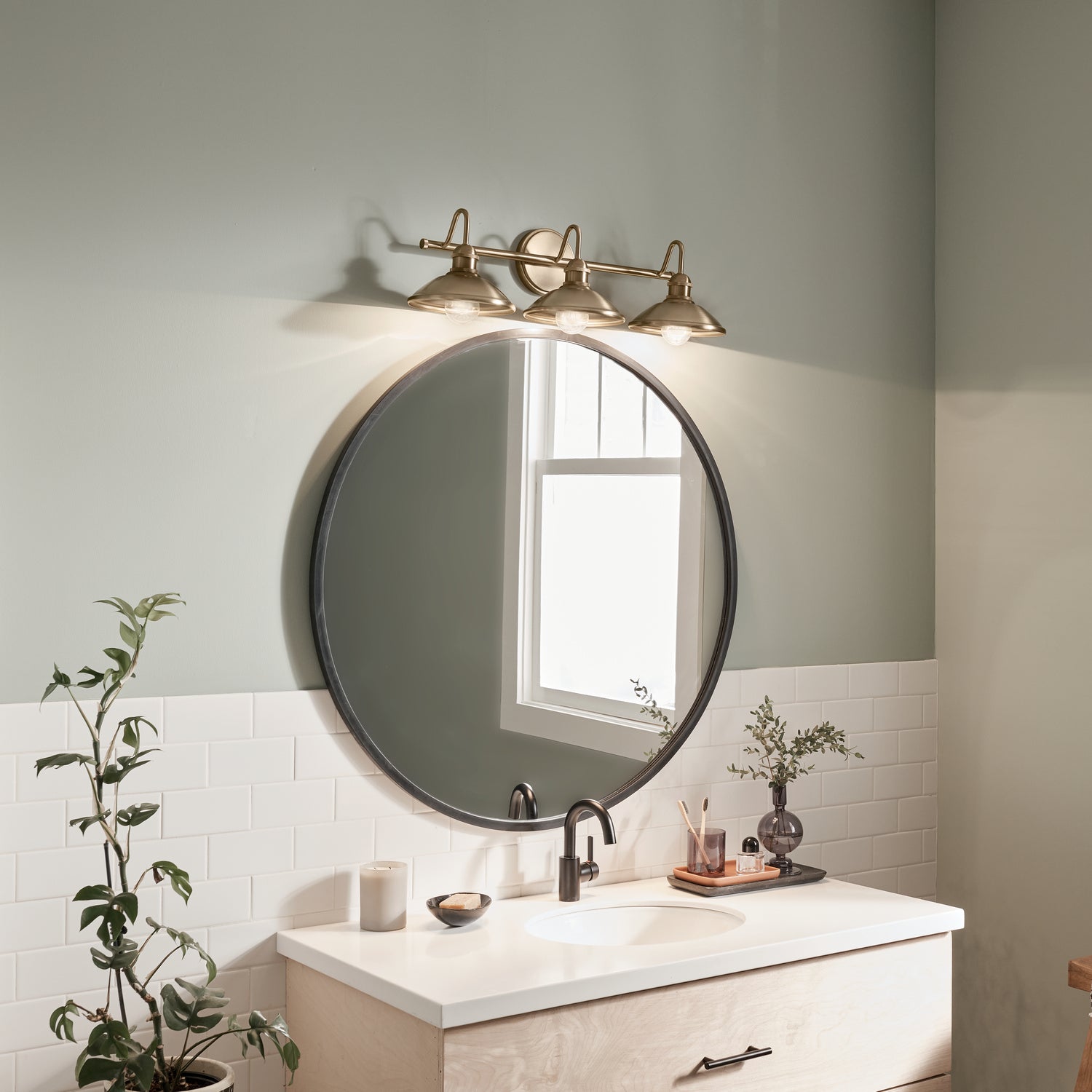 KICHLER 45945CPZ Clyde 3 Light Vanity Light Champagne Bronze