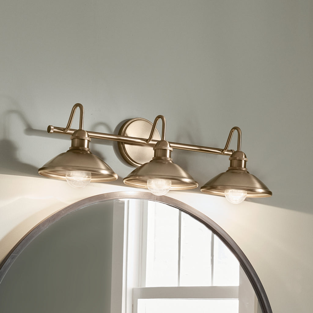 KICHLER 45945CPZ Clyde 3 Light Vanity Light Champagne Bronze