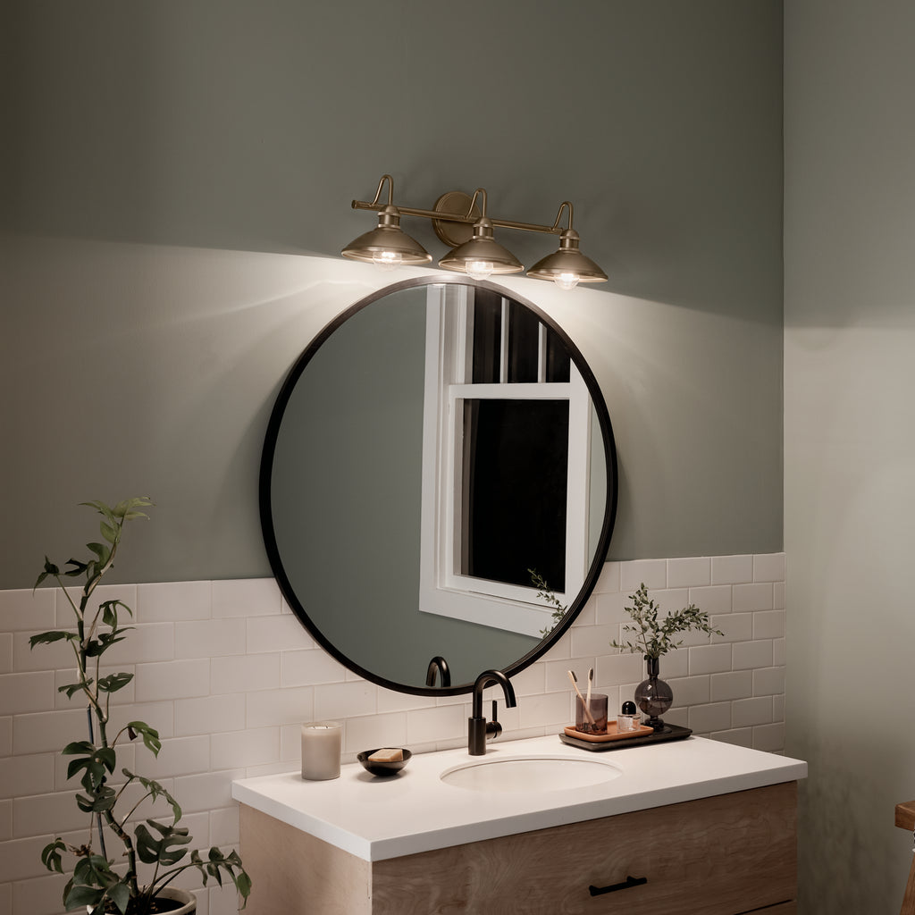 KICHLER 45945CPZ Clyde 3 Light Vanity Light Champagne Bronze