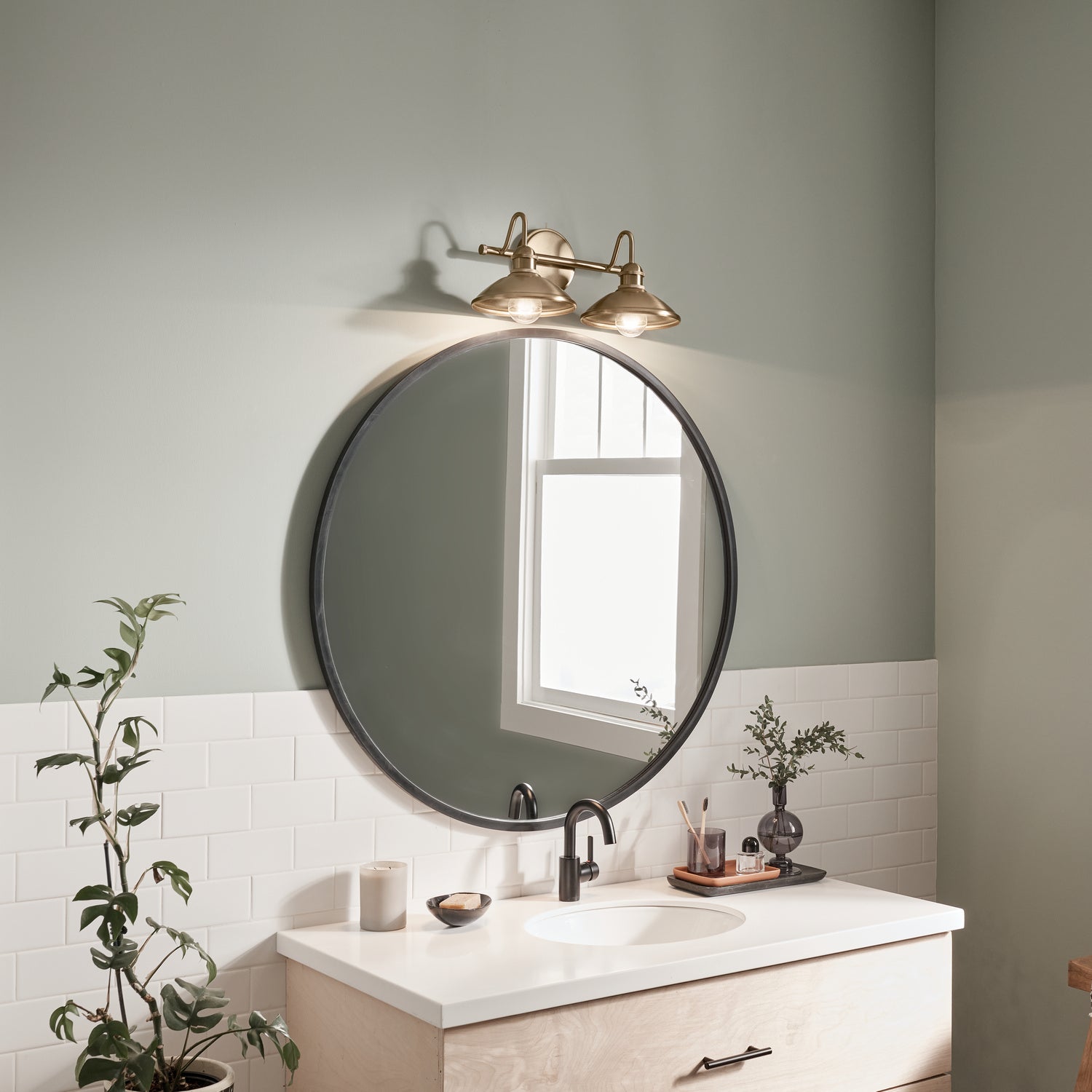 KICHLER 45944CPZ Clyde 2 Light Vanity Light Champagne Bronze