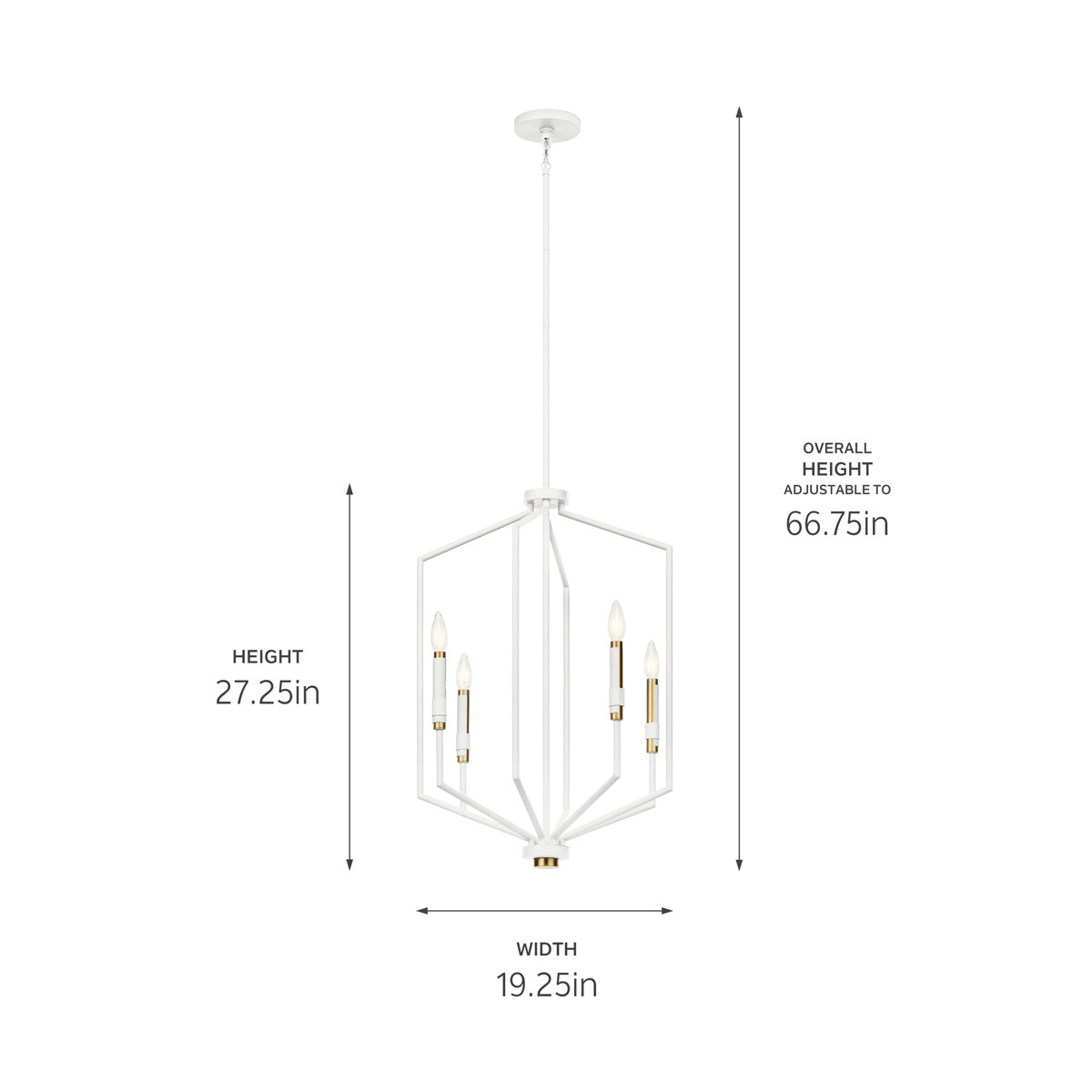 KICHLER 52351WH Armand 27 Inch 4 Light Foyer Pendant In White Finish