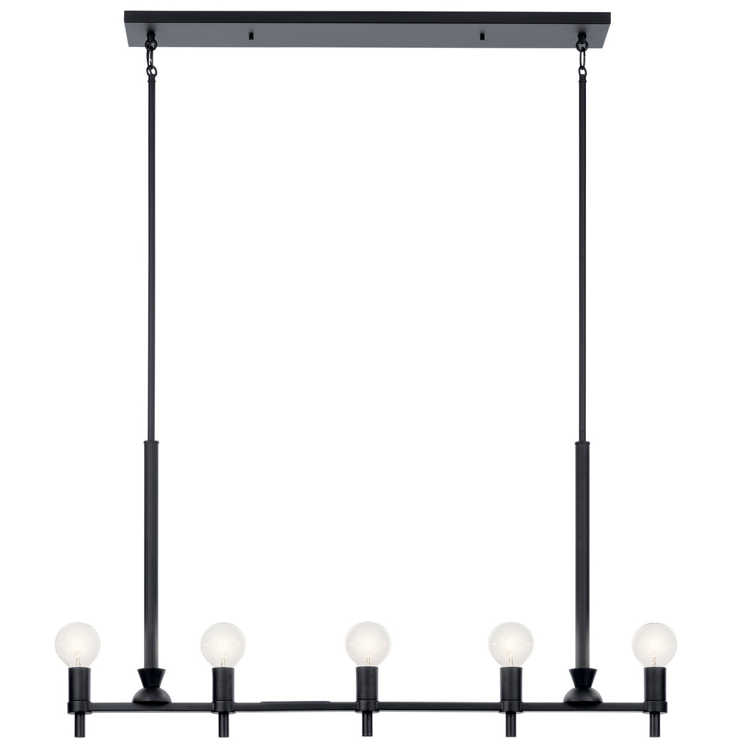 KICHLER 52425BK Torvee 42" 5 Light Linear Chandelier Brushed Natural Brass