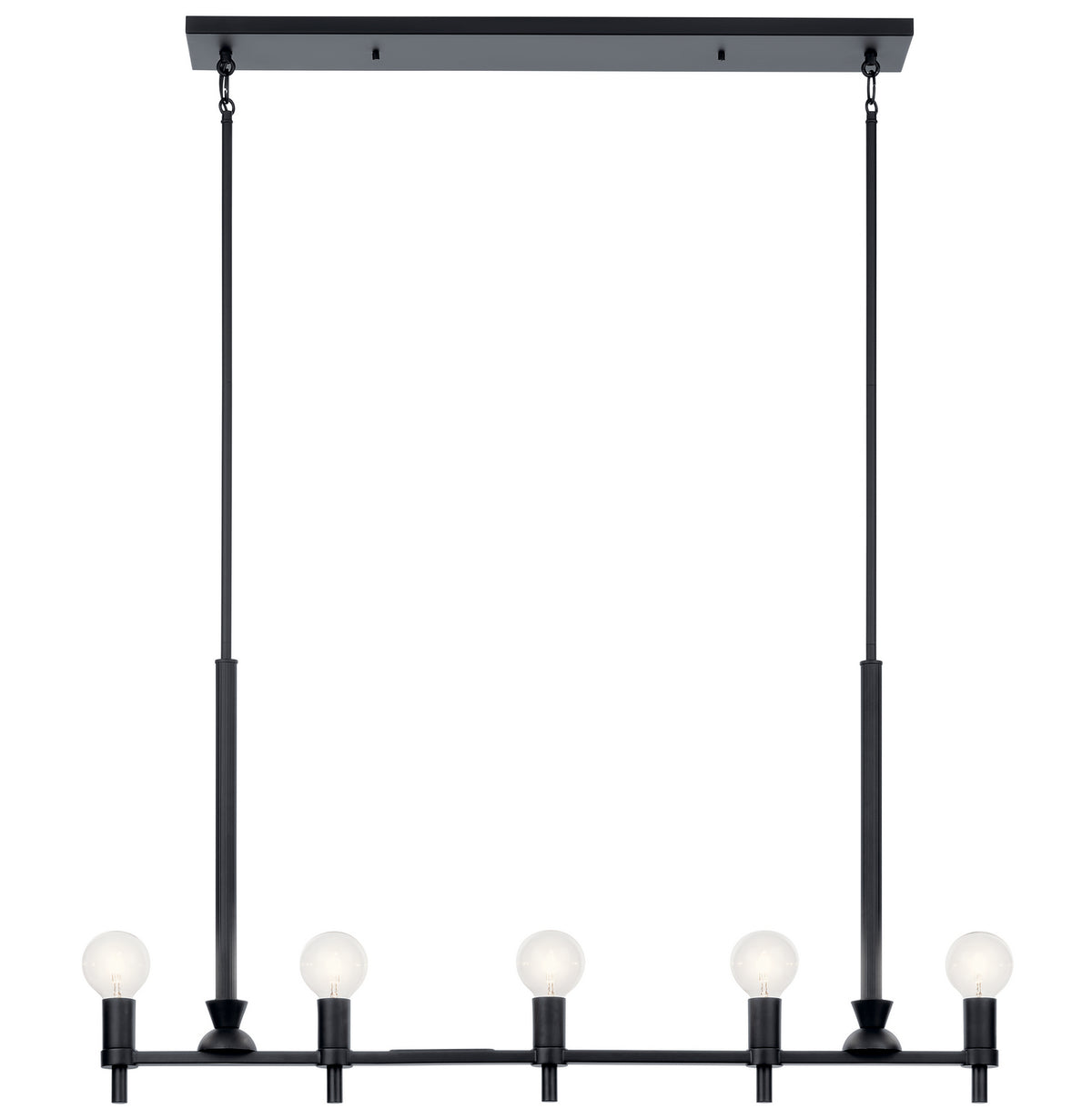 KICHLER 52425BK Torvee 42" 5 Light Linear Chandelier Brushed Natural Brass