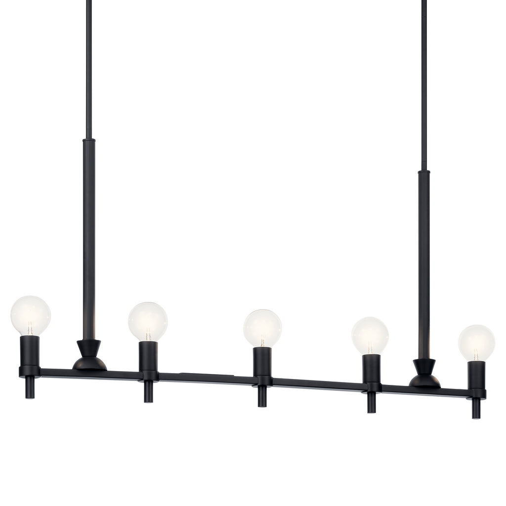 KICHLER 52425BK Torvee 42" 5 Light Linear Chandelier Brushed Natural Brass