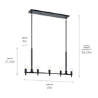 KICHLER 52425BK Torvee 42" 5 Light Linear Chandelier Brushed Natural Brass
