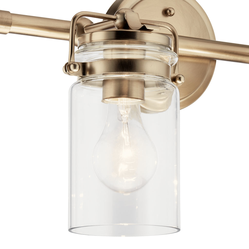 KICHLER 45688CPZ Brinley 15.75" 2 Light Vanity Light With Clear Glass In Champagne Bronze