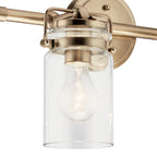KICHLER 45688CPZ Brinley 15.75" 2 Light Vanity Light With Clear Glass In Champagne Bronze
