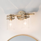 KICHLER 45688CPZ Brinley 15.75" 2 Light Vanity Light With Clear Glass In Champagne Bronze