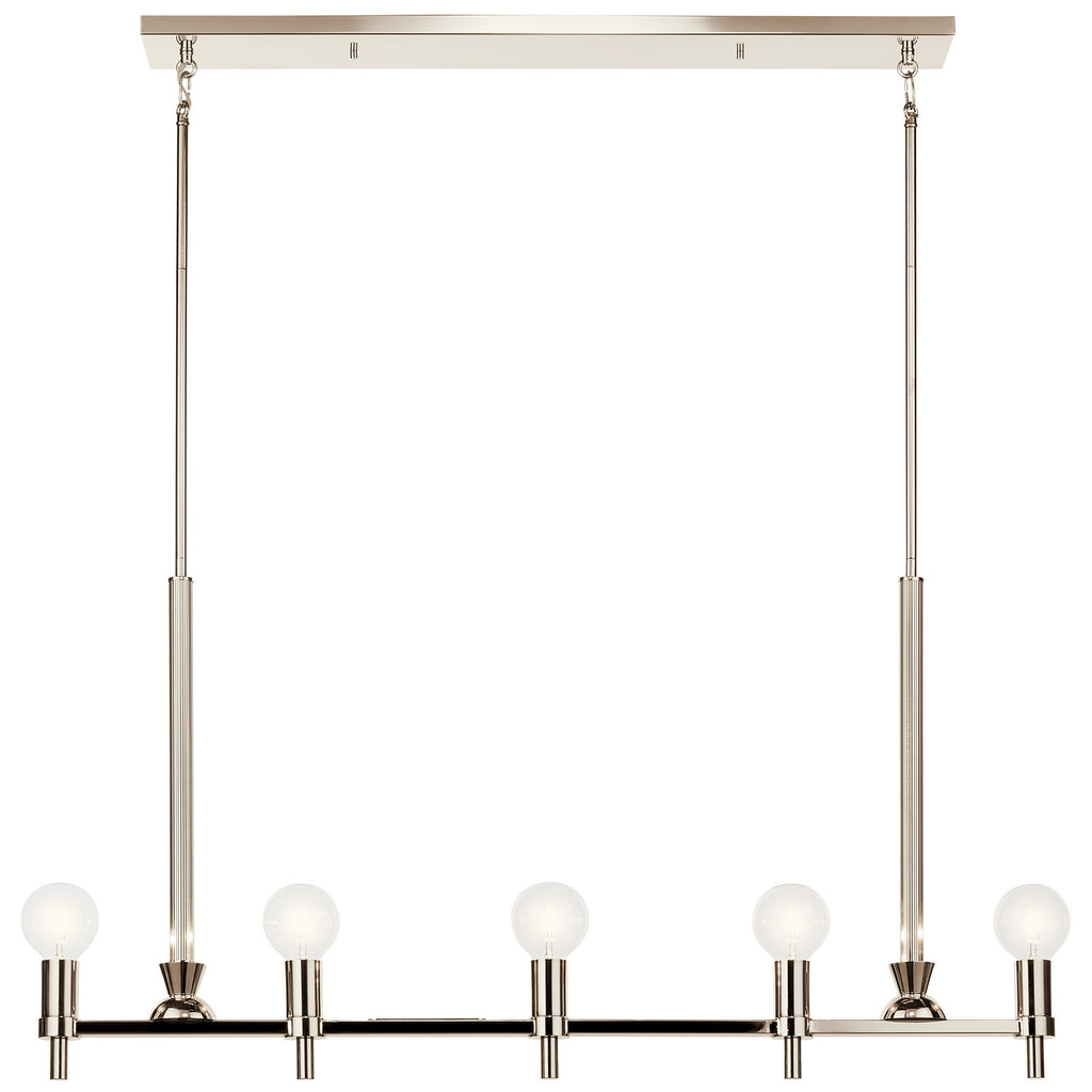KICHLER 52425PN Torvee 42" 5 Light Linear Chandelier Brushed Natural Brass