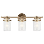 KICHLER 45689CPZ Brinley 24" 3 Light Vanity Light With Clear Glass In Champagne Bronze