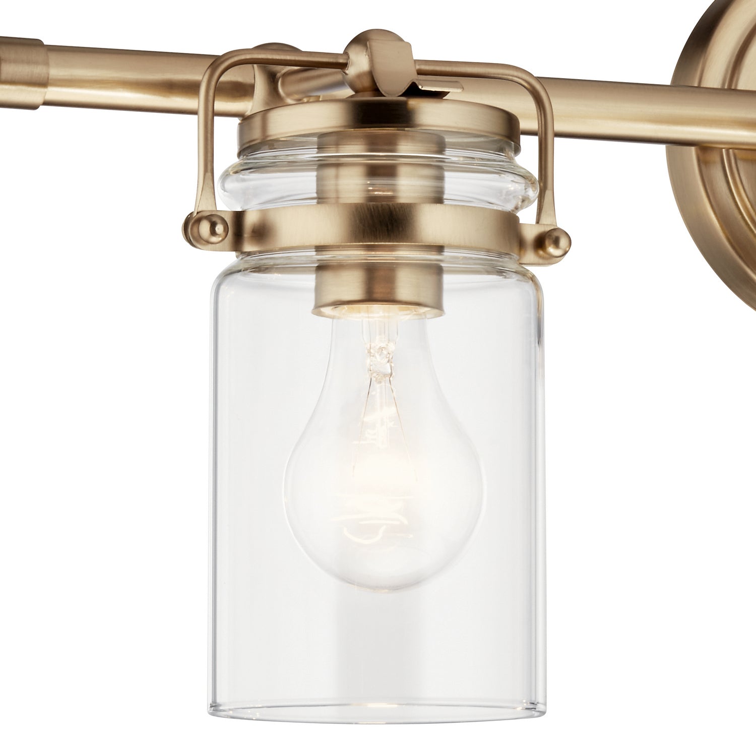 KICHLER 45689CPZ Brinley 24" 3 Light Vanity Light With Clear Glass In Champagne Bronze