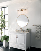 KICHLER 45689CPZ Brinley 24" 3 Light Vanity Light With Clear Glass In Champagne Bronze