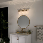 KICHLER 45689CPZ Brinley 24" 3 Light Vanity Light With Clear Glass In Champagne Bronze