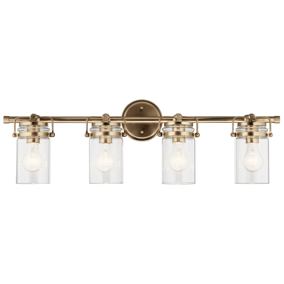 KICHLER 45690CPZ Brinley 32.25" 4 Light Vanity Light With Clear Glass In Champagne Bronze