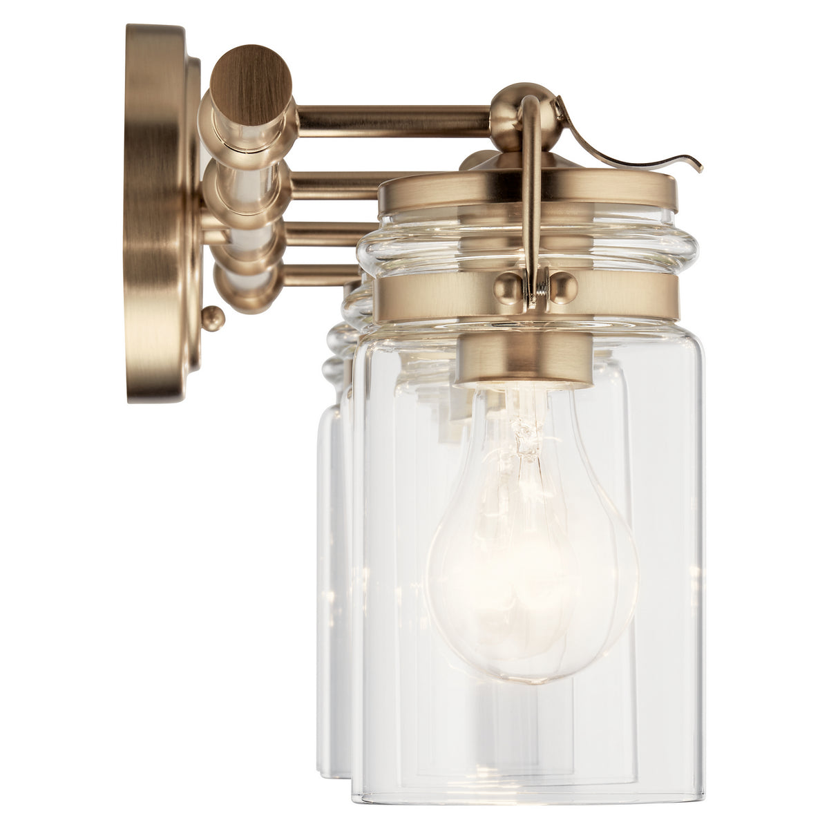 KICHLER 45690CPZ Brinley 32.25" 4 Light Vanity Light With Clear Glass In Champagne Bronze
