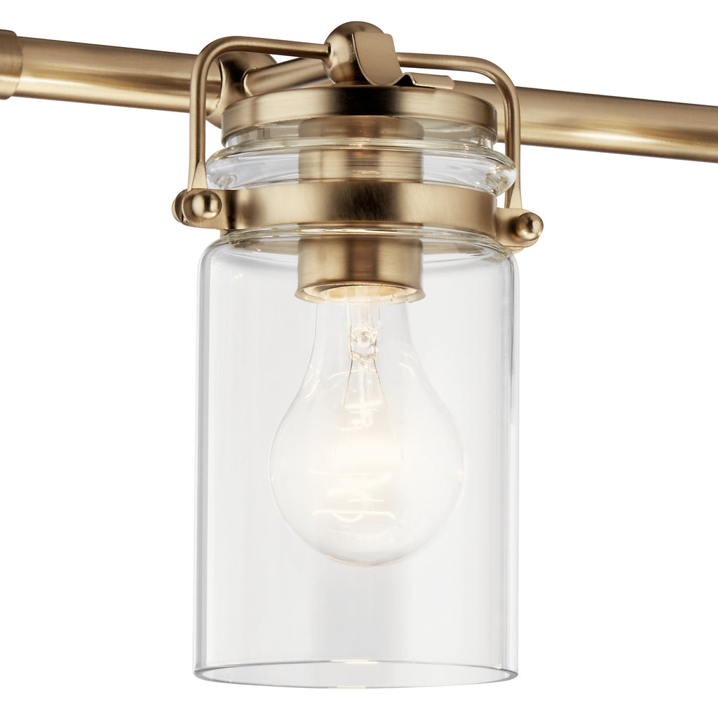 KICHLER 45690CPZ Brinley 32.25" 4 Light Vanity Light With Clear Glass In Champagne Bronze