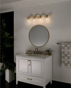 KICHLER 45690CPZ Brinley 32.25" 4 Light Vanity Light With Clear Glass In Champagne Bronze