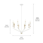 KICHLER 52349WH Armand 26 Inch 8 Light Chandelier In White Finish