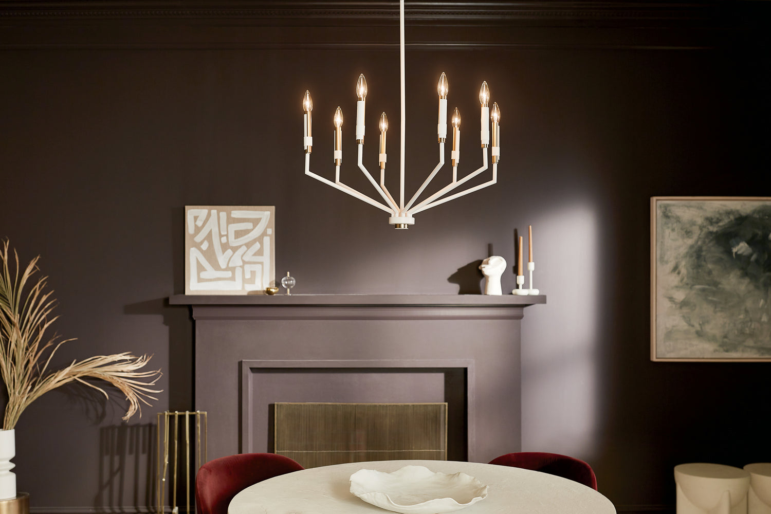 KICHLER 52349WH Armand 26 Inch 8 Light Chandelier In White Finish