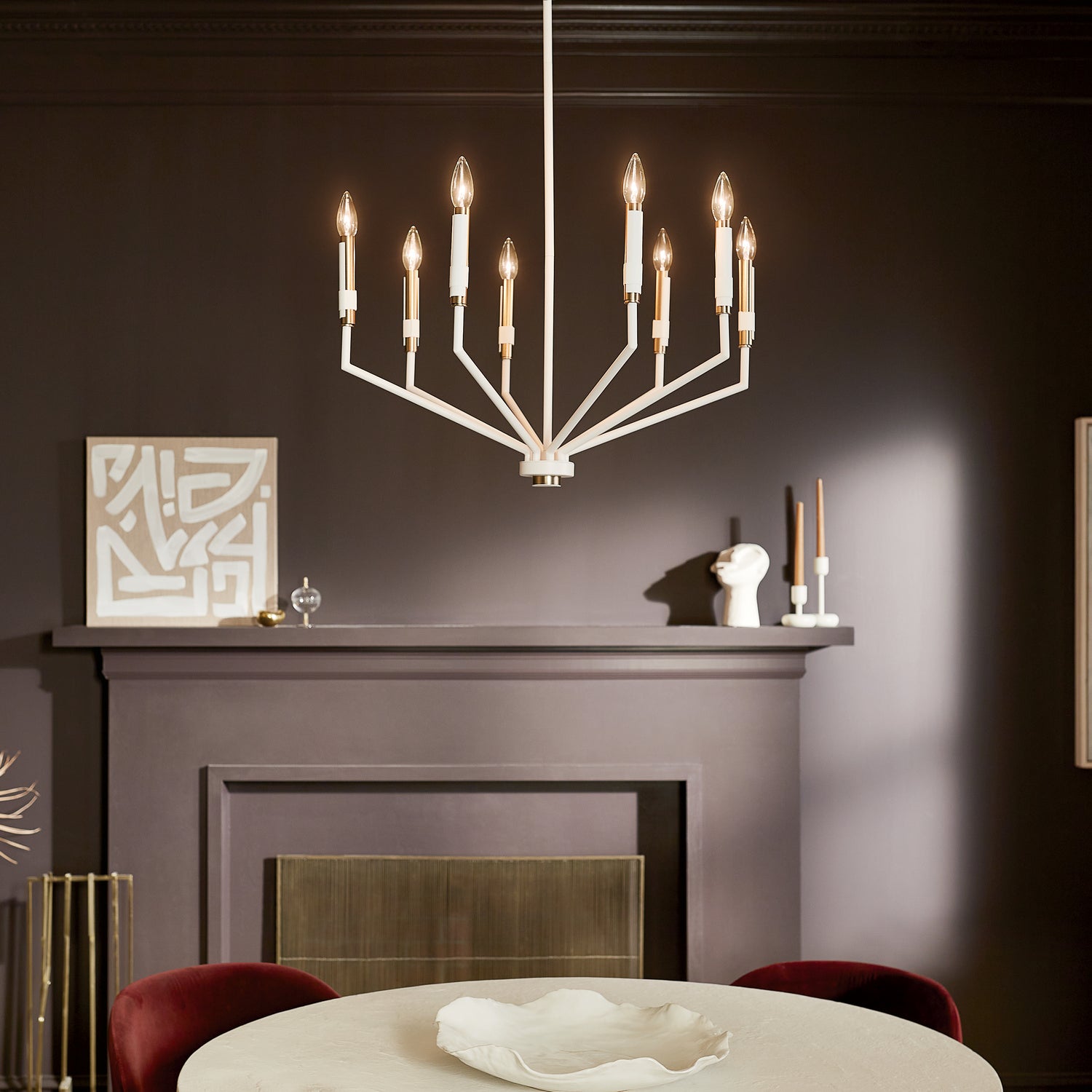 KICHLER 52349WH Armand 26 Inch 8 Light Chandelier In White Finish