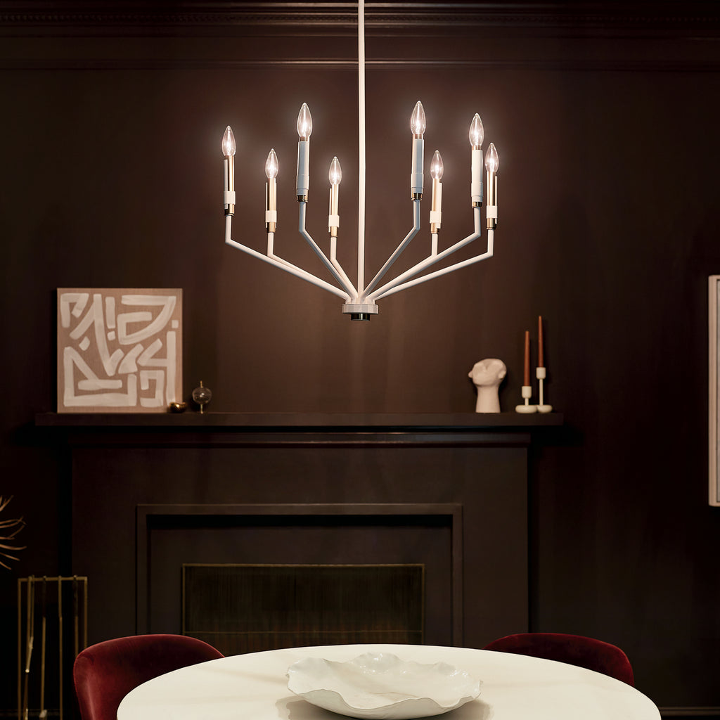 KICHLER 52349WH Armand 26 Inch 8 Light Chandelier In White Finish