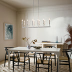 KICHLER 52350WH Armand 42.75 Inch 12 Light Linear Chandelier In White Finish