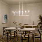 KICHLER 52350WH Armand 42.75 Inch 12 Light Linear Chandelier In White Finish
