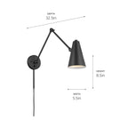 KICHLER 52486BKB Sylvia 2 Arm Wall Sconce Black