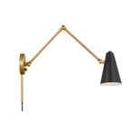 KICHLER 52486NBRB Sylvia 2 Arm Wall Sconce Natural Brass With Black Shade