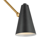 KICHLER 52486NBRB Sylvia 2 Arm Wall Sconce Natural Brass With Black Shade
