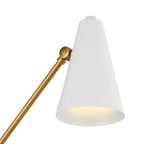 KICHLER 52485NBRW Sylvia 1 Arm Wall Sconce Natural Brass With White Shade
