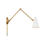 KICHLER 52486NBRW Sylvia 2 Arm Wall Sconce Natural Brass With White Shade