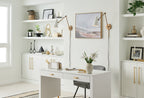 KICHLER 52486NBRW Sylvia 2 Arm Wall Sconce Natural Brass With White Shade