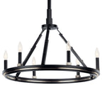 KICHLER 52420BK Emmala 24 Inch 6 Light Chandelier In Brushed Nickel And Black