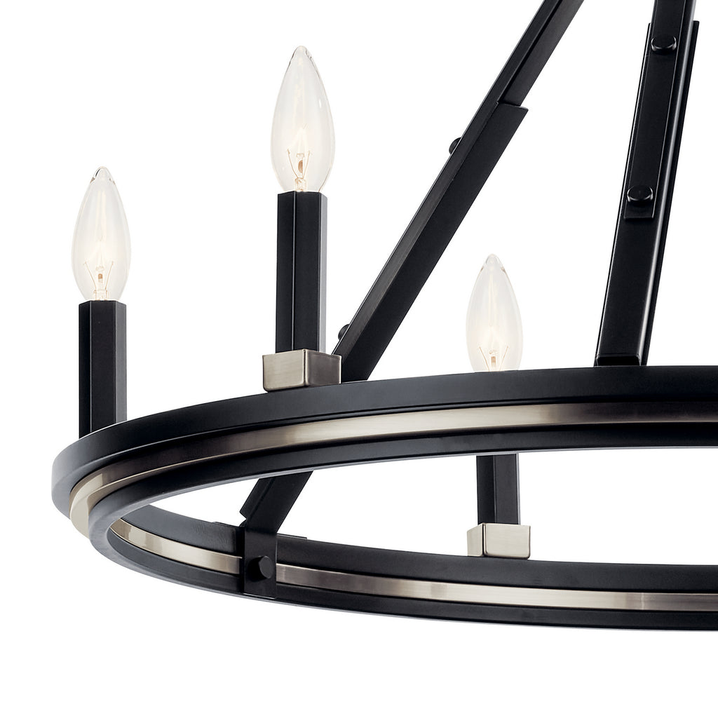 KICHLER 52420BK Emmala 24 Inch 6 Light Chandelier In Brushed Nickel And Black