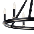 KICHLER 52420BK Emmala 24 Inch 6 Light Chandelier In Brushed Nickel And Black