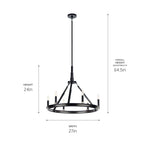 KICHLER 52420BK Emmala 24 Inch 6 Light Chandelier In Brushed Nickel And Black