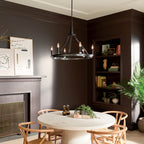 KICHLER 52420BK Emmala 24 Inch 6 Light Chandelier In Brushed Nickel And Black