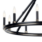 KICHLER 52421BK Emmala 27.50 Inch 10 Light Chandelier In Brushed Nickel And Black