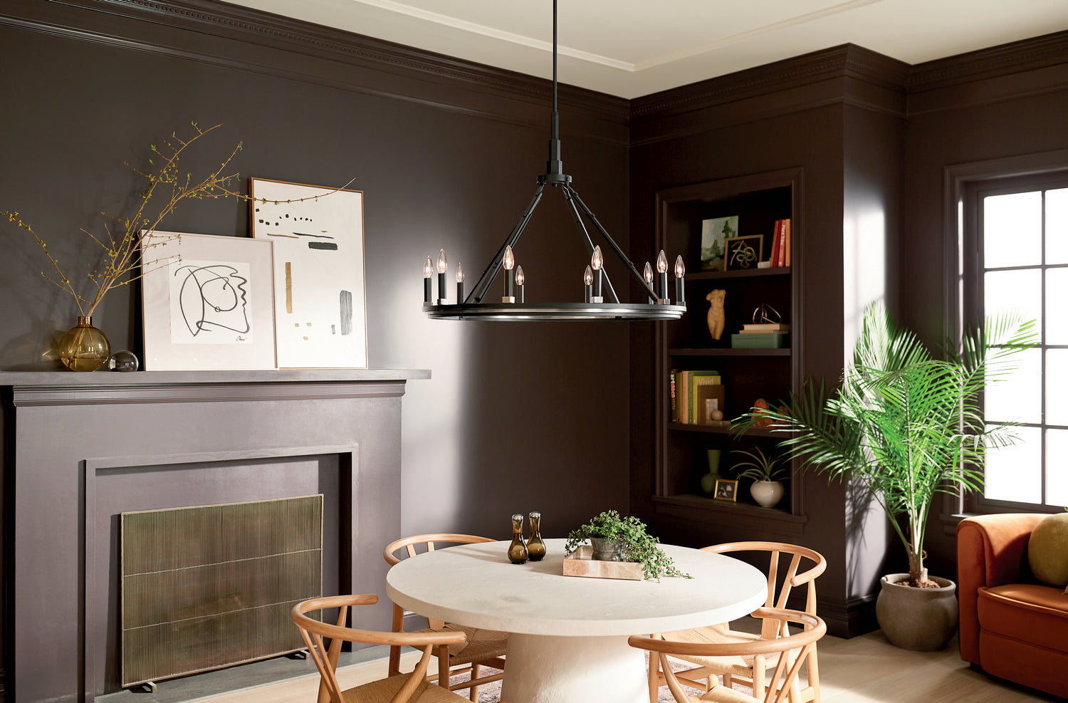 KICHLER 52421BK Emmala 27.50 Inch 10 Light Chandelier In Brushed Nickel And Black
