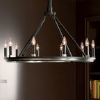 KICHLER 52421BK Emmala 27.50 Inch 10 Light Chandelier In Brushed Nickel And Black