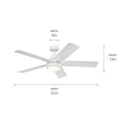 KICHLER 310126WH Tide 52 Inch Tide Weather+ Fan - White