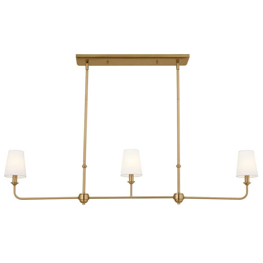 KICHLER 52519BNB Pallas Linear Chandelier 3 Light - Brushed Natural Brass