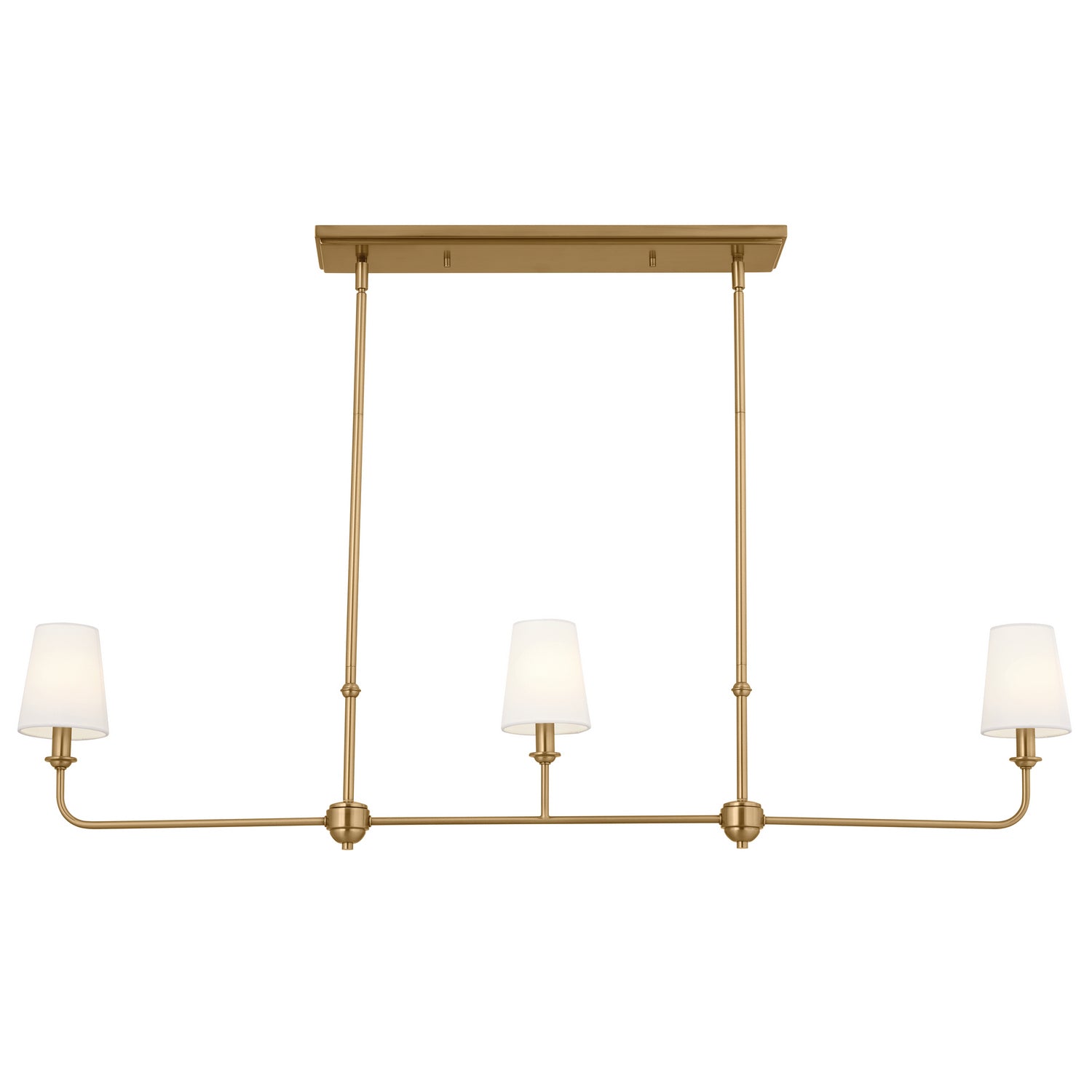 KICHLER 52519BNB Pallas Linear Chandelier 3 Light - Brushed Natural Brass