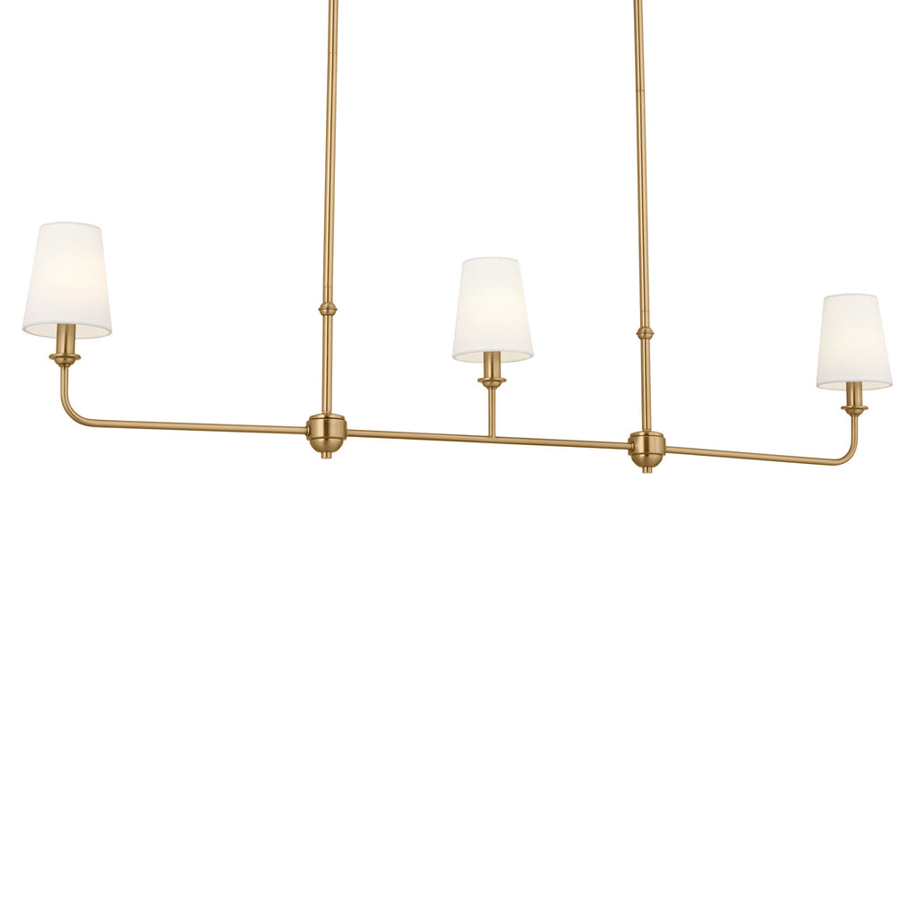 KICHLER 52519BNB Pallas Linear Chandelier 3 Light - Brushed Natural Brass