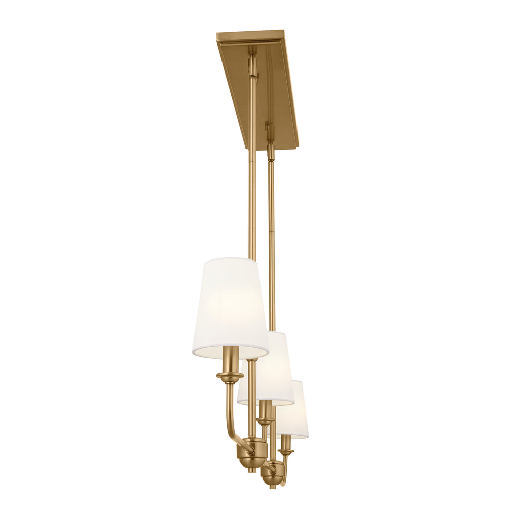 KICHLER 52519BNB Pallas Linear Chandelier 3 Light - Brushed Natural Brass