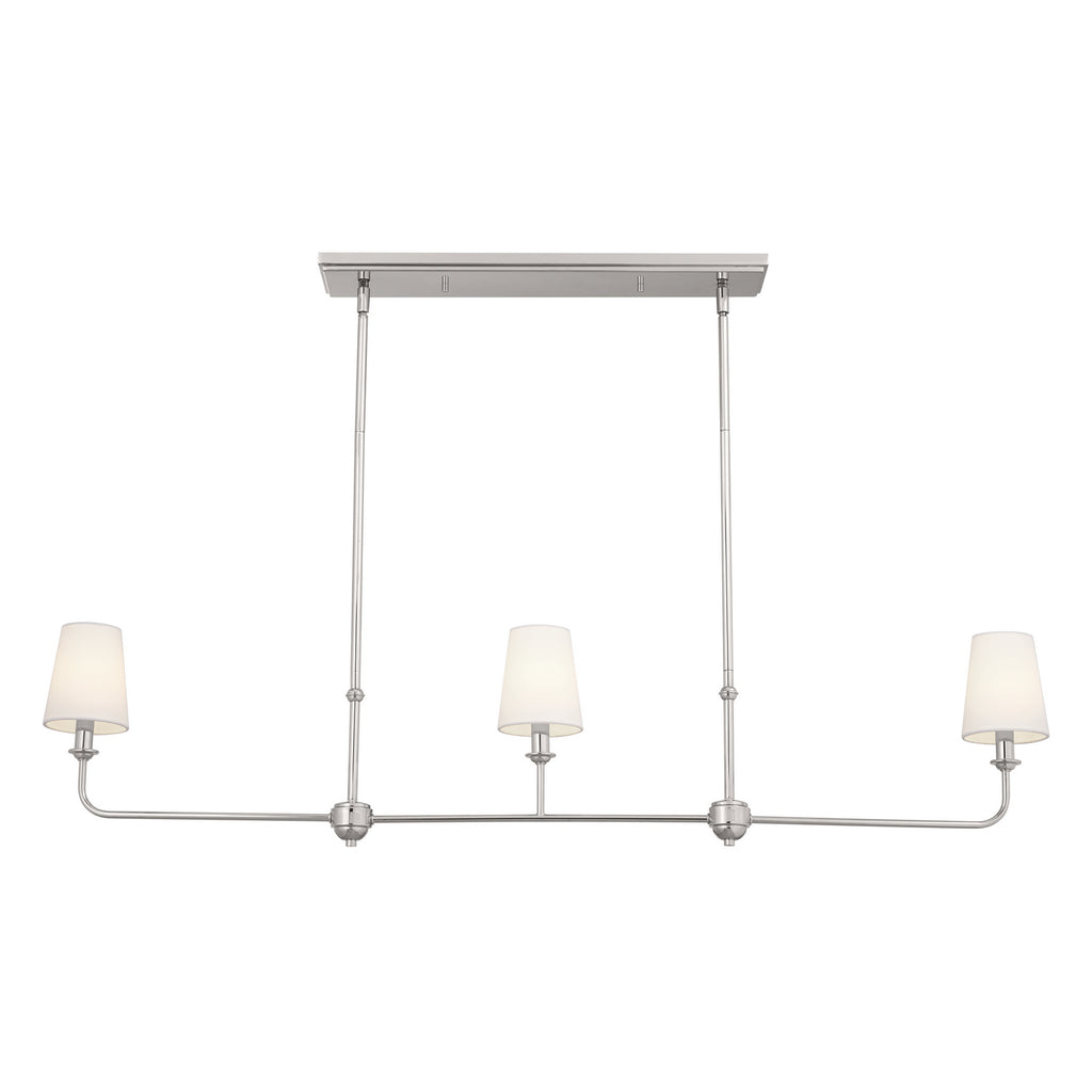 KICHLER 52519PN Pallas Linear Chandelier 3 Light - Polished Nickel
