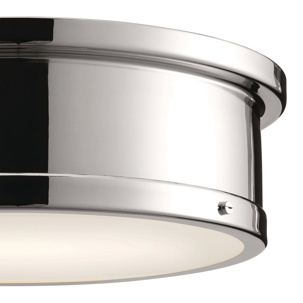 KICHLER 52541PN Serca Flush Mount 3 Light - Polished Nickel