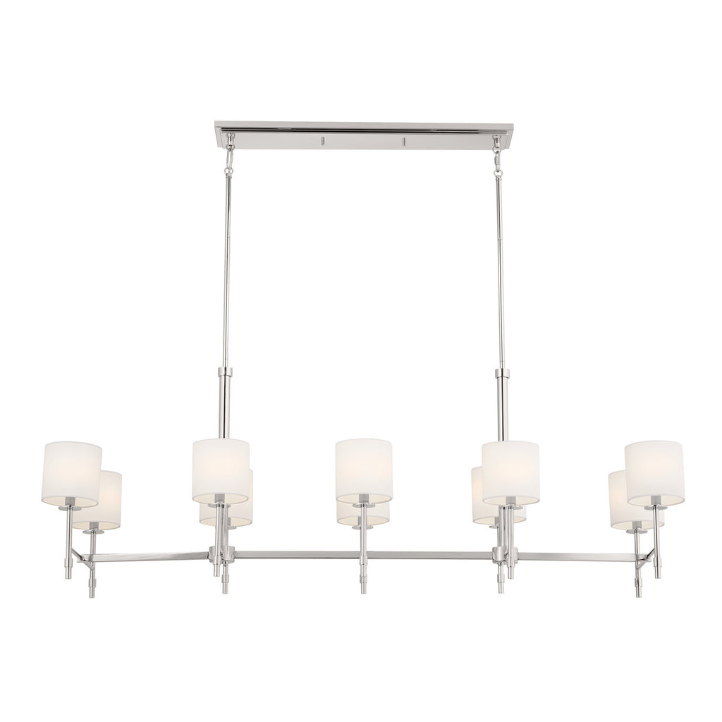 KICHLER 52503PN Ali Linear Chandelier 10 Light - Polished Nickel