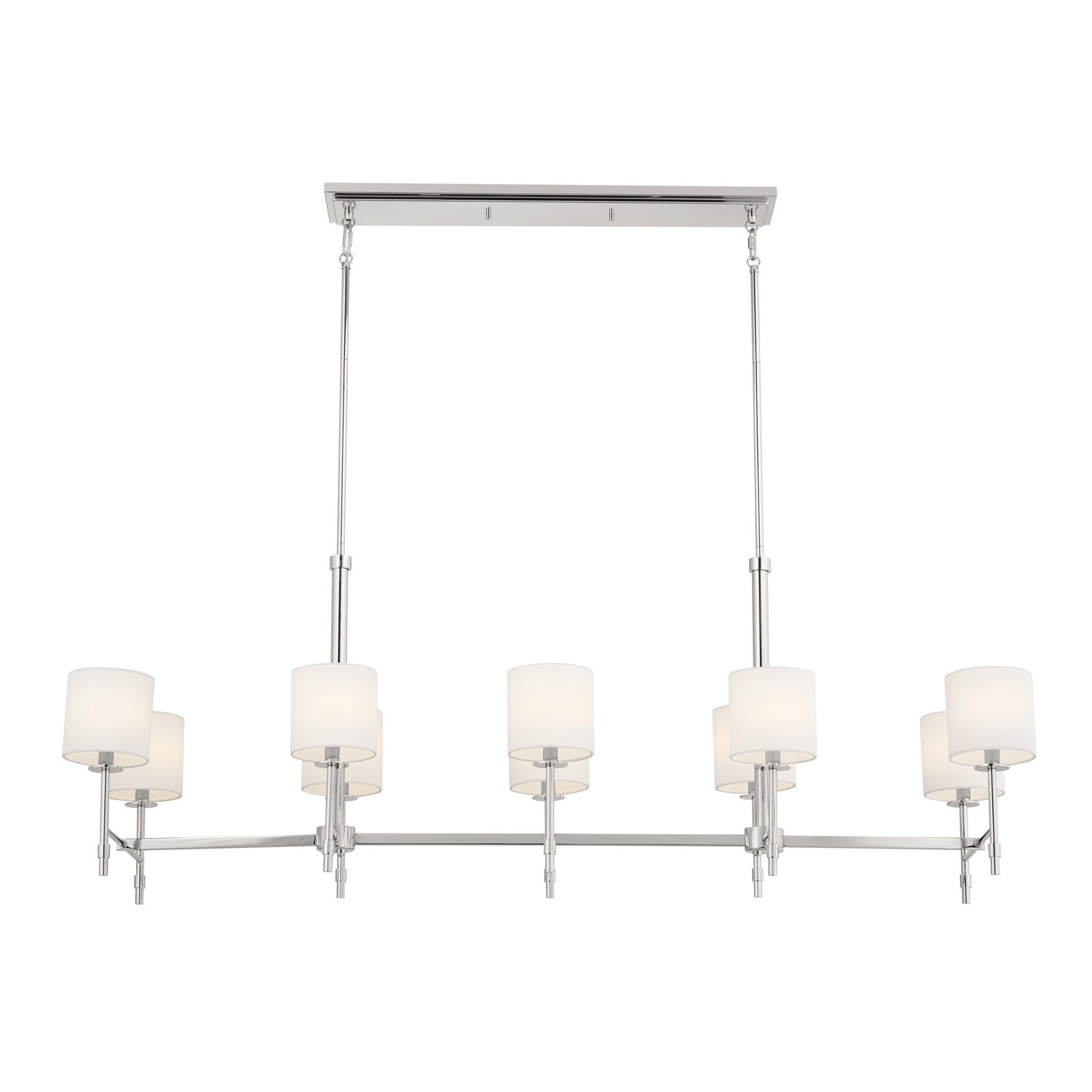 KICHLER 52503PN Ali Linear Chandelier 10 Light - Polished Nickel
